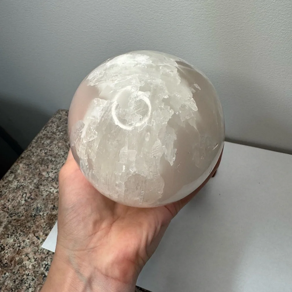 Huge Selenite Crystal Sphere